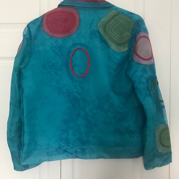 Travelsmith Blue Jacket w/Appliqués size M - Picture 2 of 4